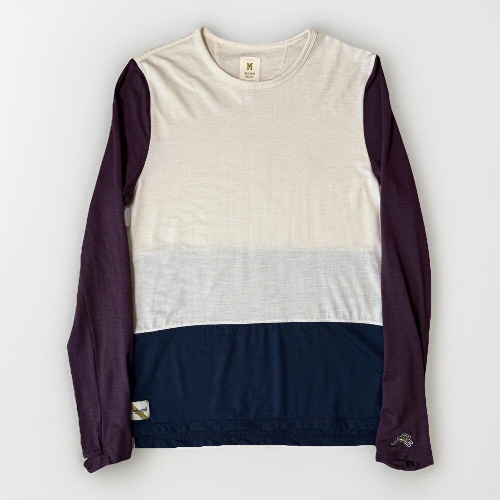 Tracksmith Merino Wool Shirt Women's M Multicolor Long Sleeve Off Roads